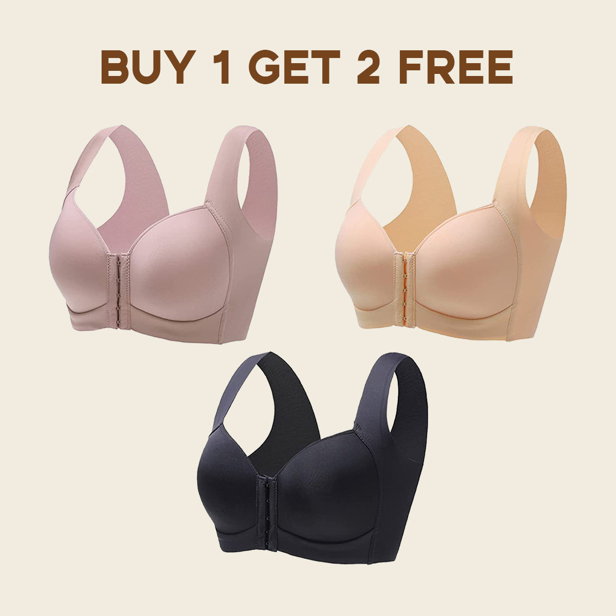 BraForYou® Seamless Front Closure Wire-Free 5D Shaping Bra (Buy 1 Get 2 Free)