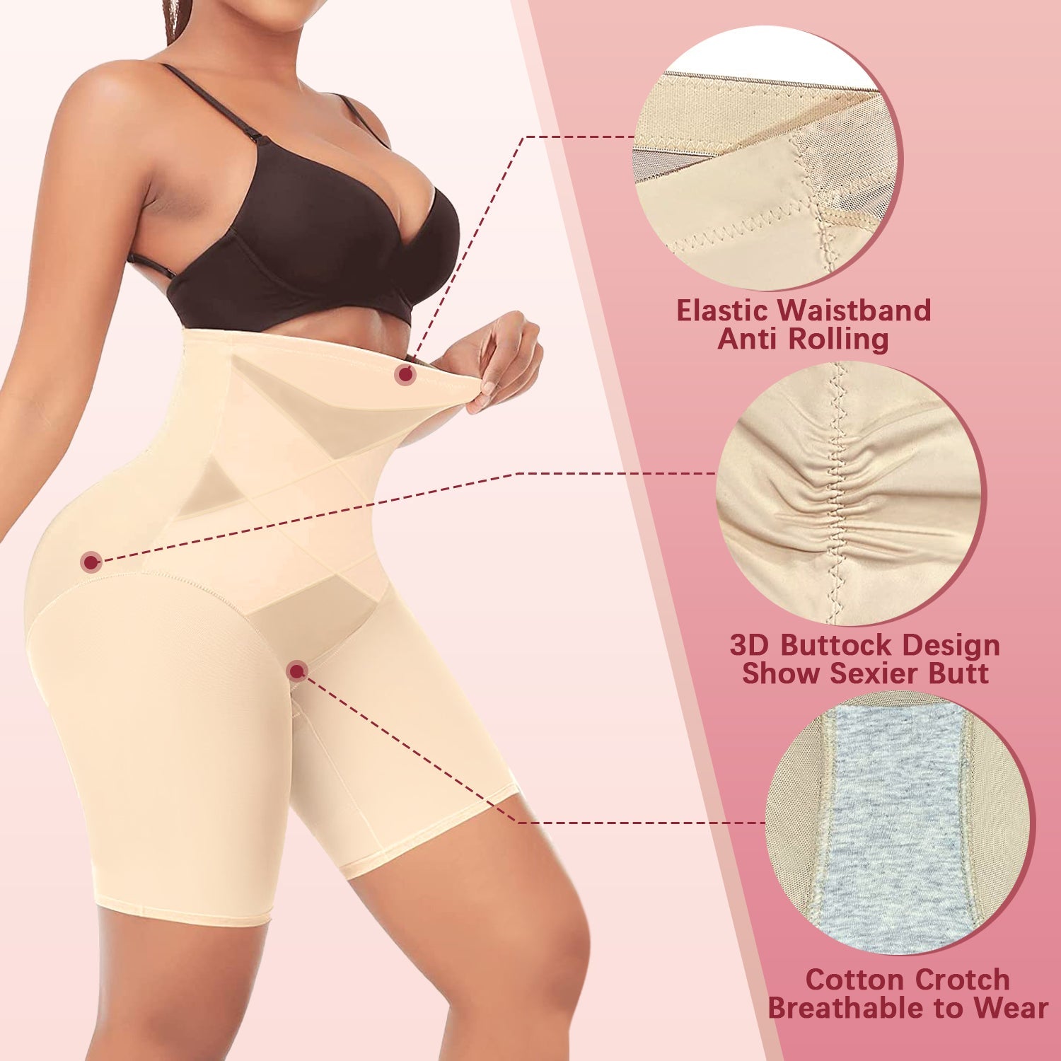 BRA FOR YOU®CROSS COMPRESSION ABS & BOOTY HIGH WAISTED SHAPERWEAR- BEIGE（BUY 1 GET 2）