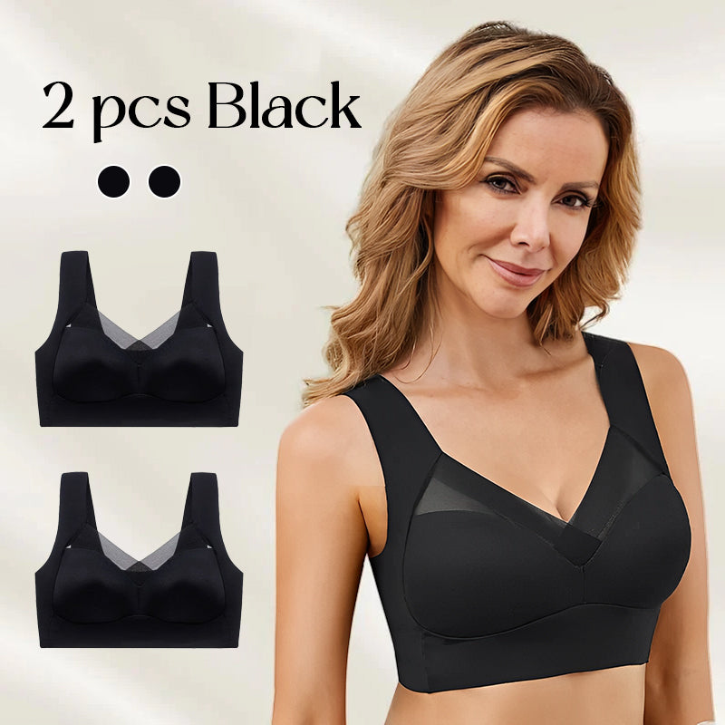 BRA FOR YOU® (BUY 1 GET 1 FREE) WIREFREE COMFORT LIFT PUSH UP MESH LACE BRAS