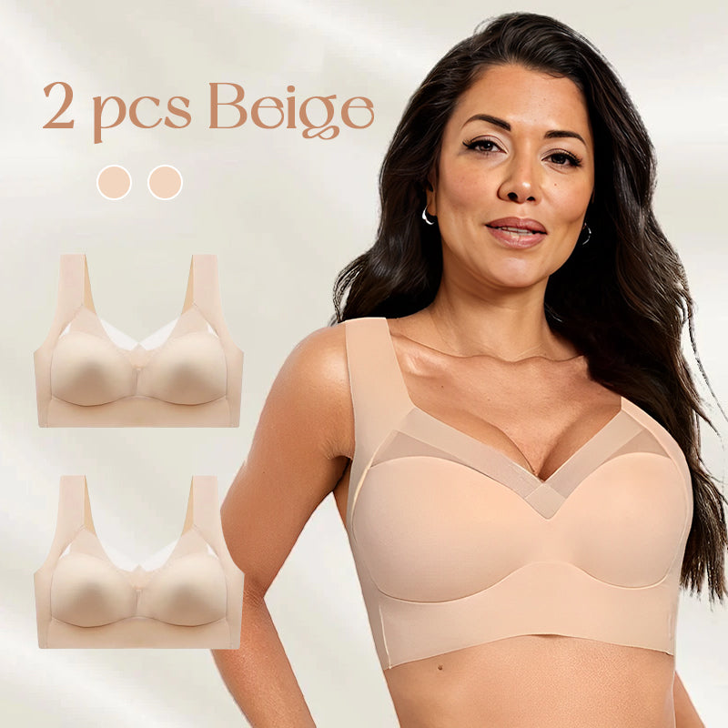 WOWENY Wirefree Padded Bras for Women Full Coverage Seamless Pullover  Nursing Bra Plus Size Beige