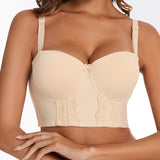 Bra For You®Removable Straps Longline Bustier Bra -Nude