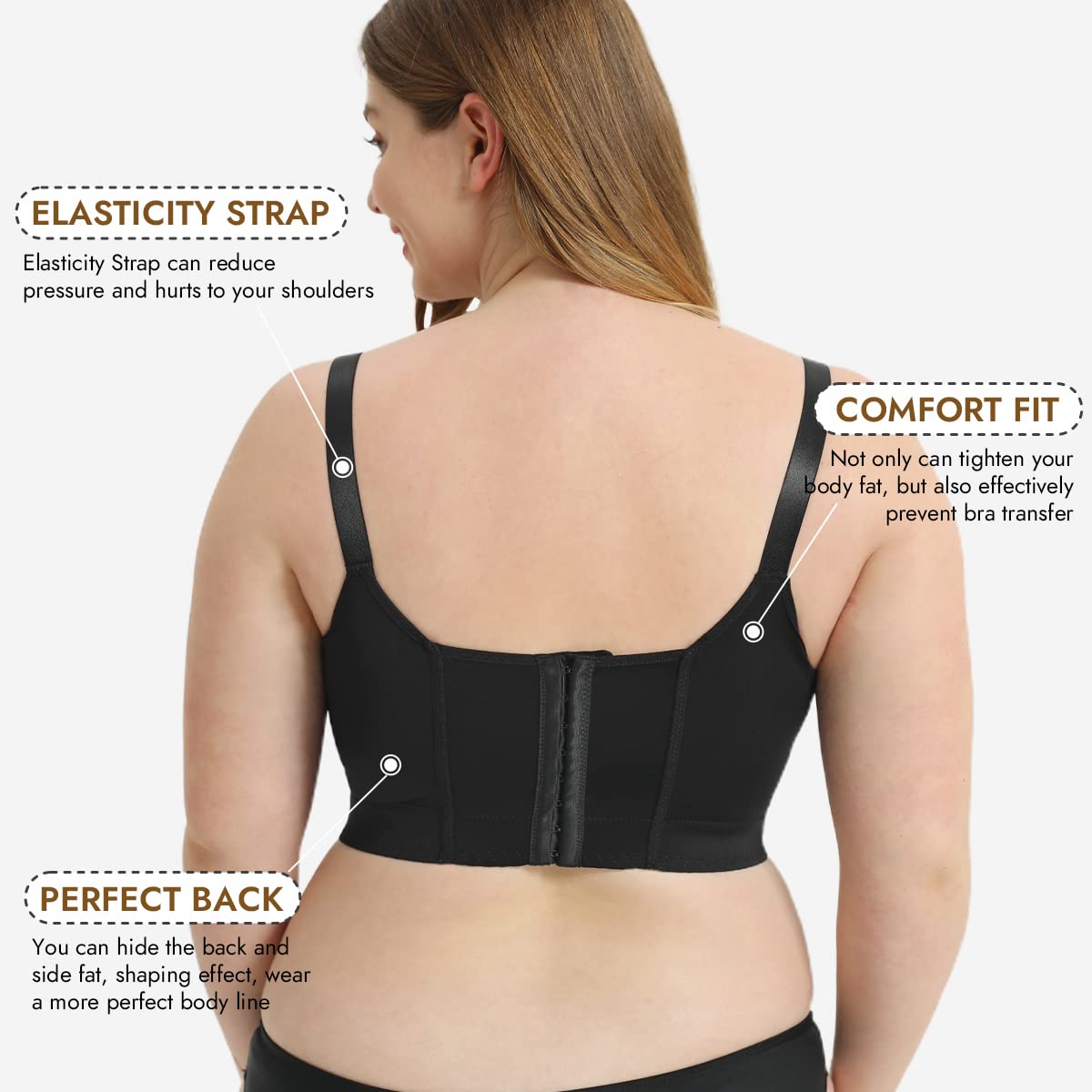 BraForYou® Push-Up Back Smoothing Bra-Black