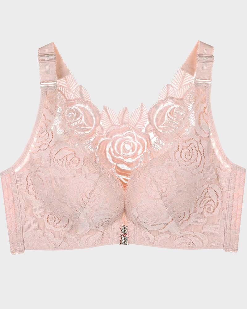 BRA FOR YOU®ROSE EMBROIDERY FRONT CLOSURE BRA