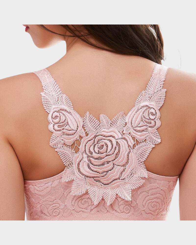 BRA FOR YOU®ROSE EMBROIDERY FRONT CLOSURE BRA