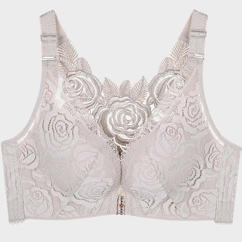 BraForYou® Rose Embroidery Front Closure Bra