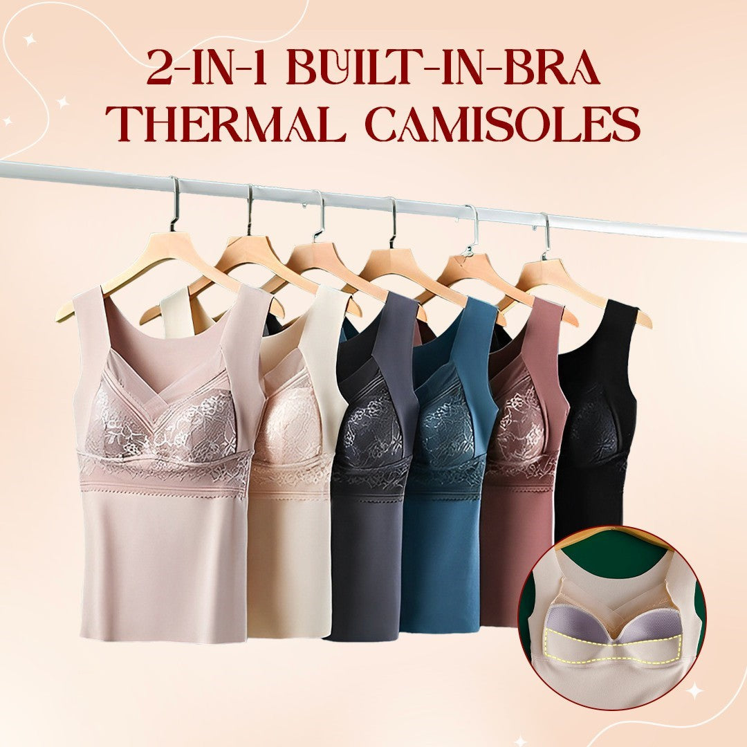 BRA FOR YOU® 🎊(BUY 1 GET 1 FREE) WOMEN'S 2-IN-1 BUILT-IN BRA THERMAL CAMISOLES-PINK+BLUE