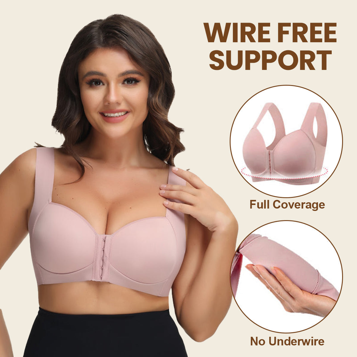 BraForYou® Seamless Front Closure Wire-Free 5D Shaping Bra (Buy 1 Get 2 Free)