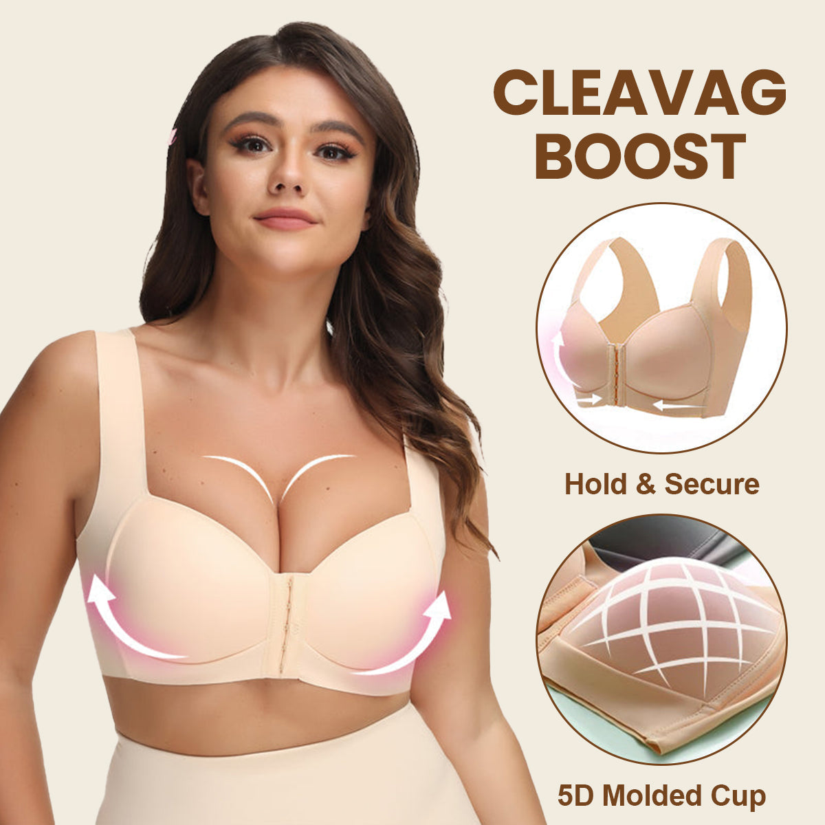 BraForYou® Seamless Front Closure Wire-Free 5D Shaping Bra (Buy 1 Get 2 Free)