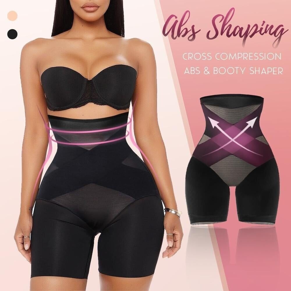 BRA FOR YOU®【2024 UPGRADE】CROSS COMPRESSION ABS & BOOTY HIGH WAISTED SHAPERWEAR-BLACK（BUY 1 GET 2）