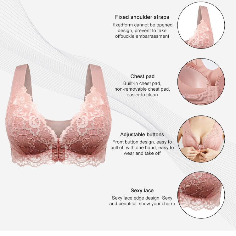 Bra For You®Front Closure '5D' Shaping Wireless Beauty Back Bra(Buy 1 Get 2 Free)-Pink