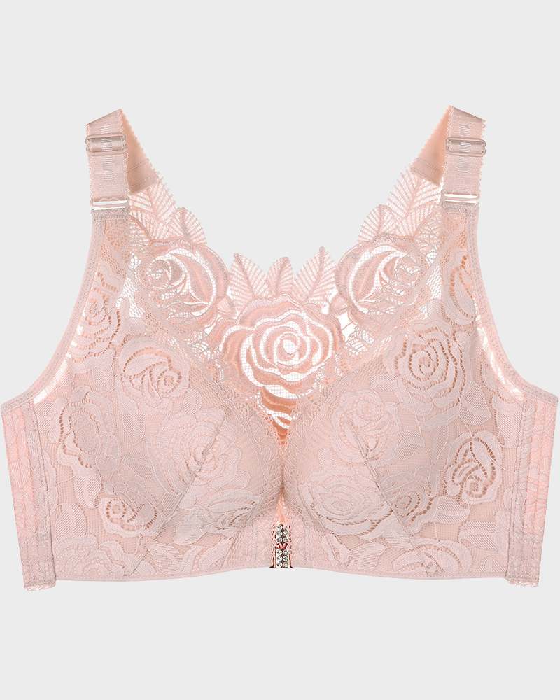 BRA FOR YOU®ROSE EMBROIDERY FRONT CLOSURE BRA