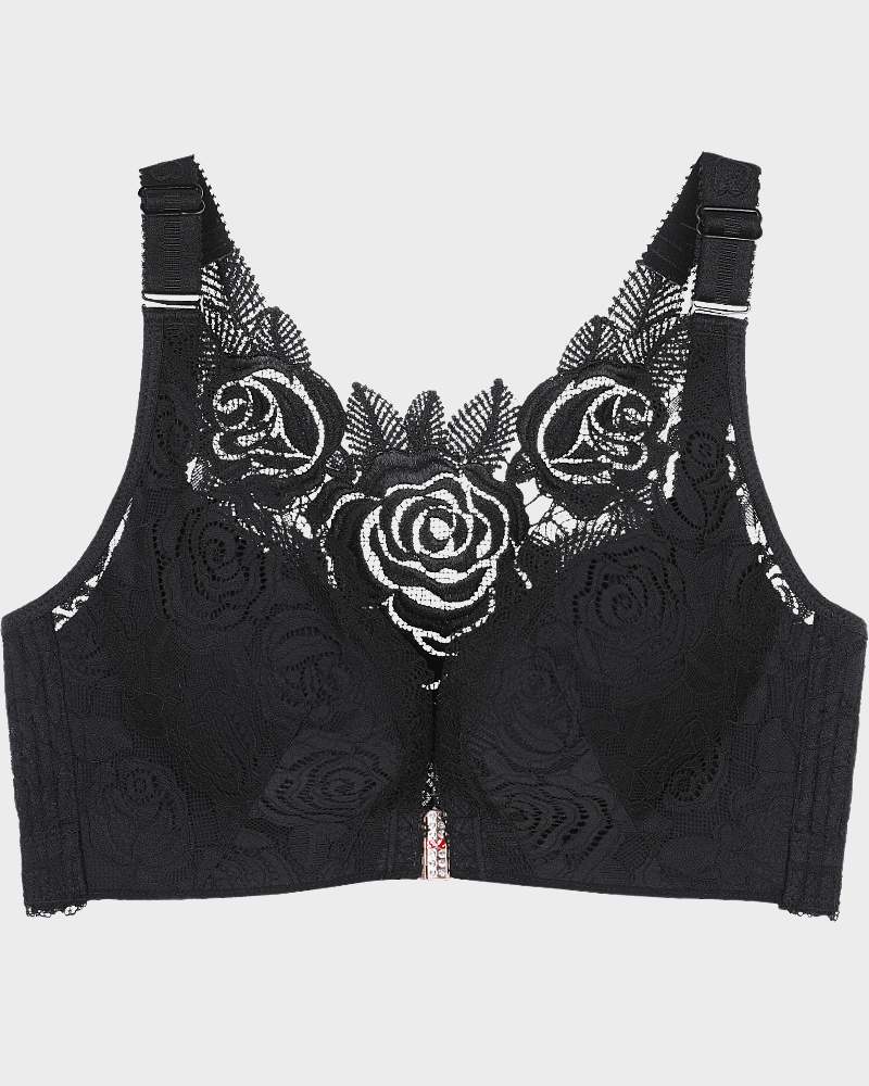 BRA FOR YOU®ROSE EMBROIDERY FRONT CLOSURE BRA