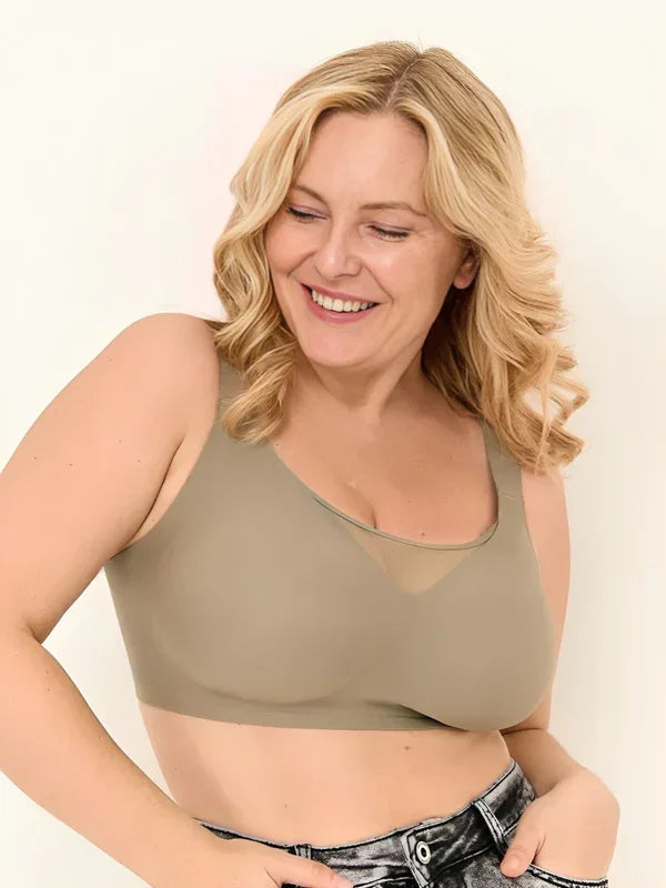 BRA FOR YOU®DAILY COMFORT MESH FULLER COVERAGE SUPPORTIVE WIRELESS  BRA-BEIGE