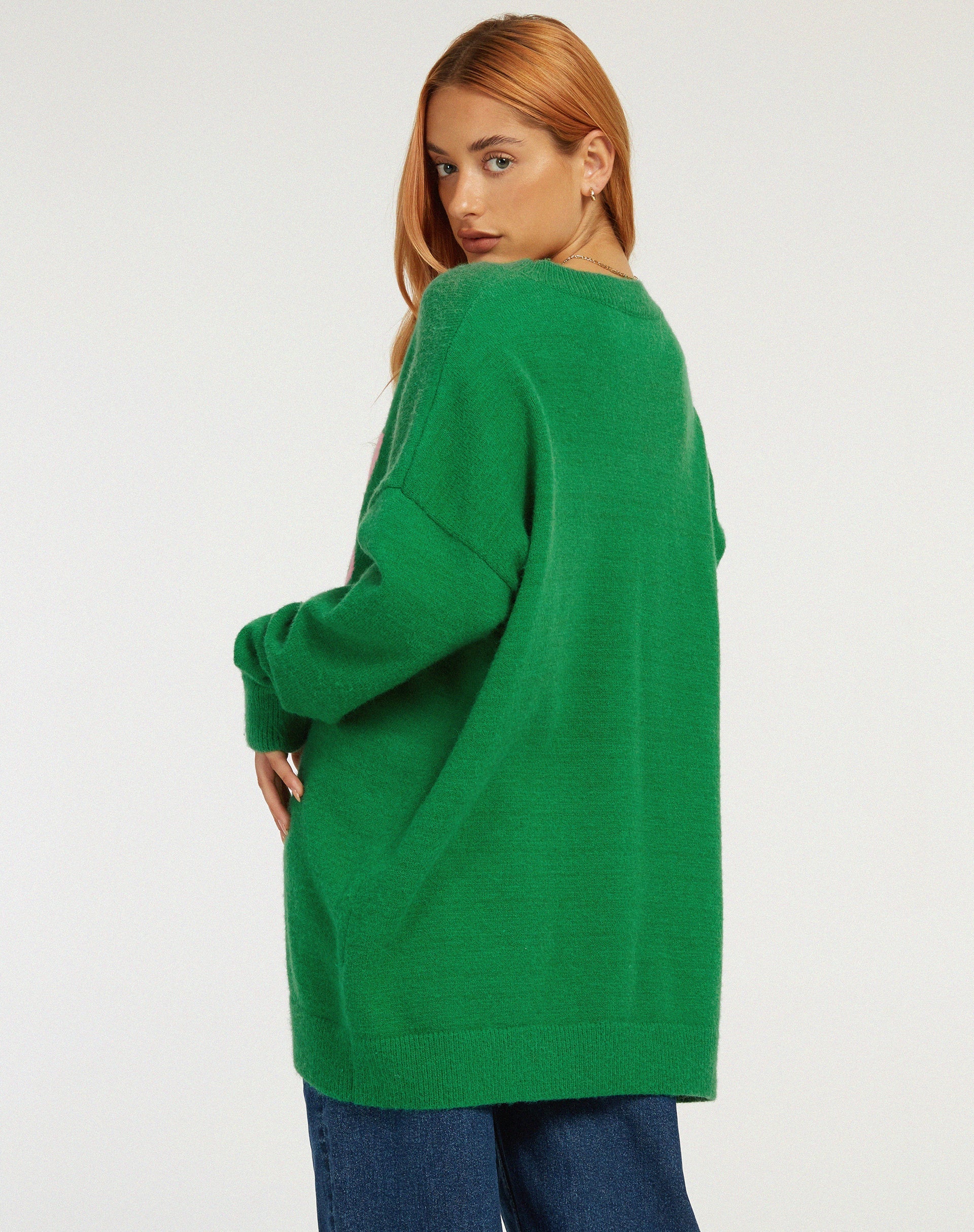 GREEN PINKY PROMISE SWEATER