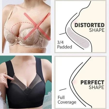 BRA FOR YOU® (BUY 1 GET 1 FREE) WIRELESS COMFORT LIFT PUSH UP MESH LACE BRA