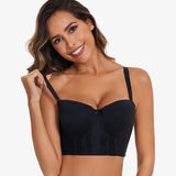 Bra For You®Removable Straps Longline Bustier Bra-Black