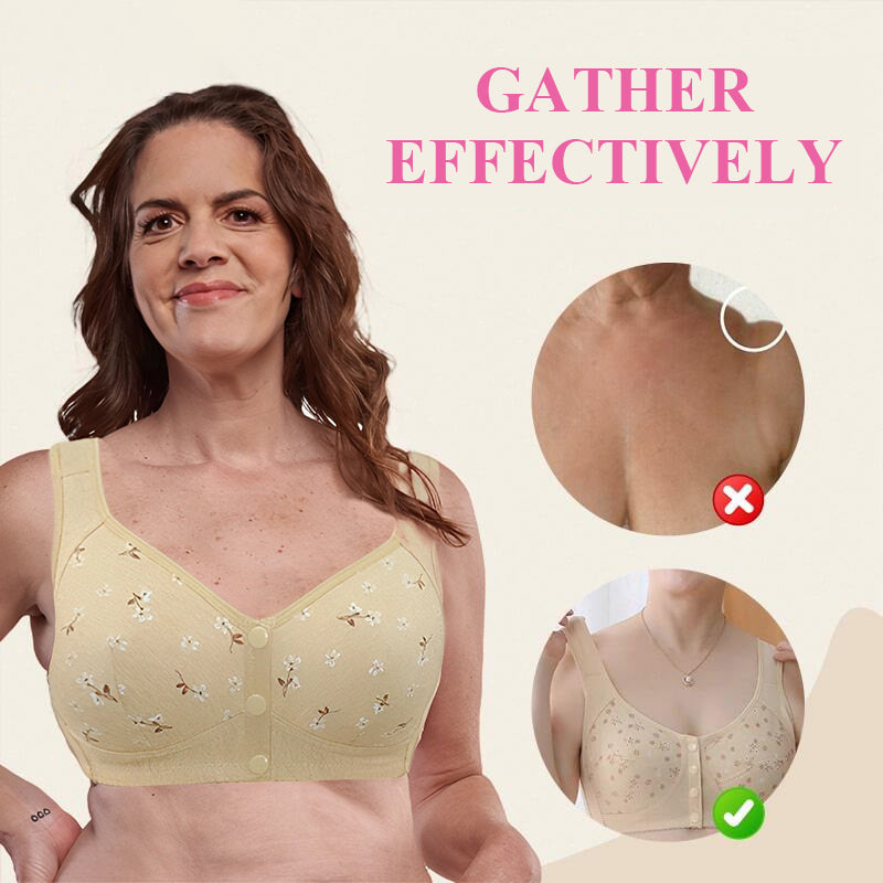 BraForYou® The Elderly Front Button Plus Size Cotton Bra