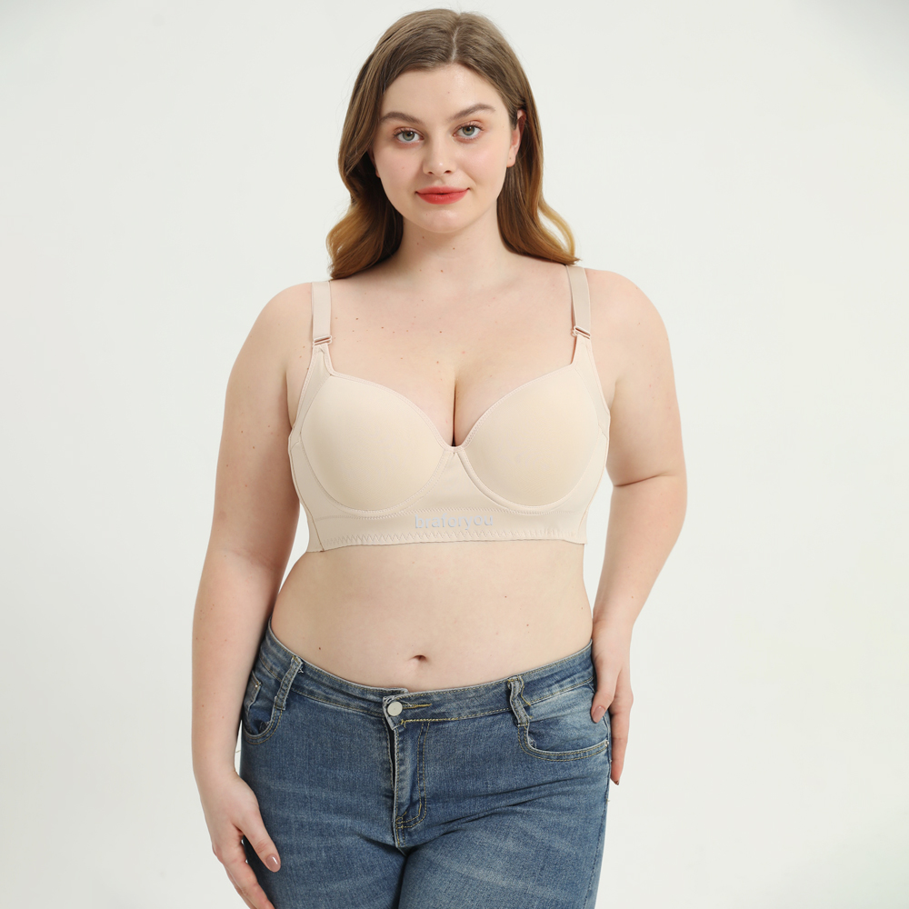 Bra For You®Full-Coverage Back Smoothing Bra-Beige