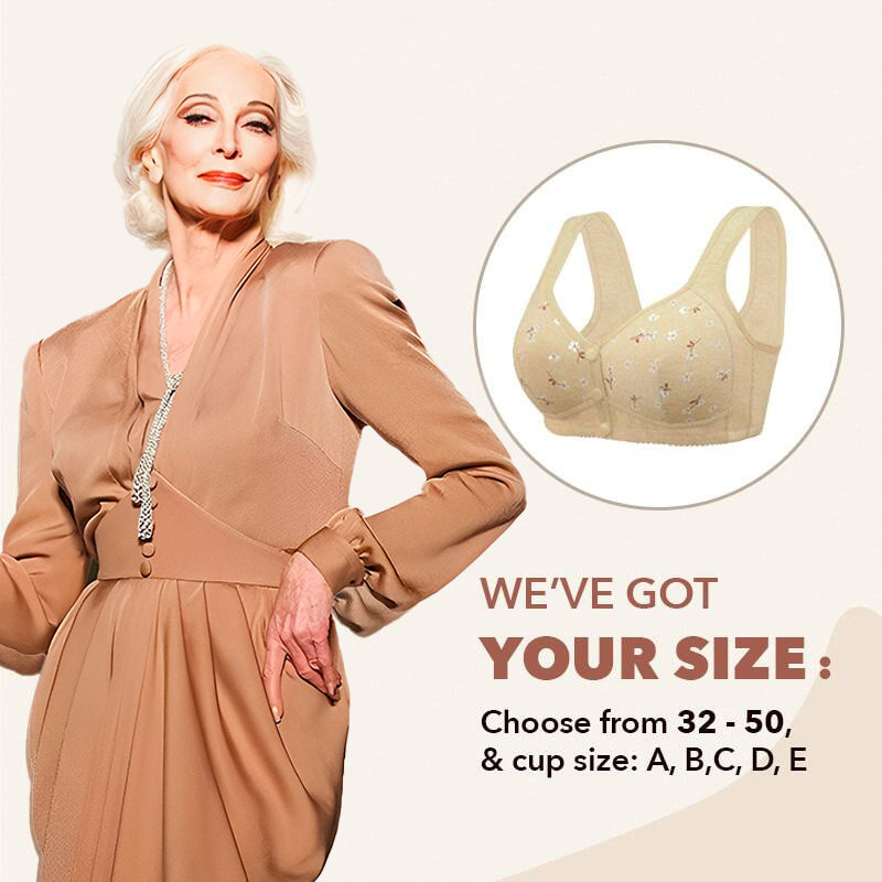 BraForYou® The Elderly Front Button Plus Size Cotton Bra