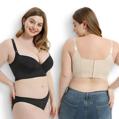 BraForYou® Full-Coverage Back Smoothing Bra-Black+Beige