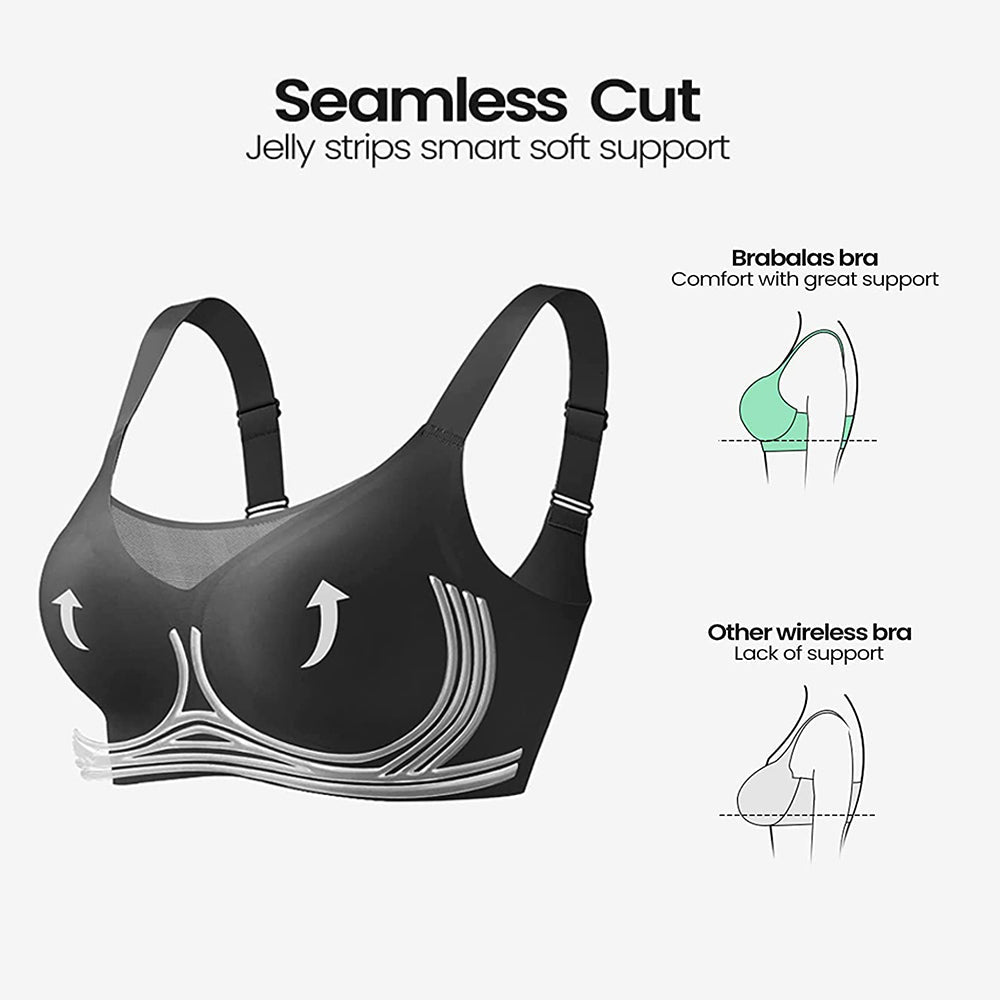 BRA FOR YOU®DAILY COMFORT MESH FULLER COVERAGE SUPPORTIVE WIRELESS  BRA-GRAY