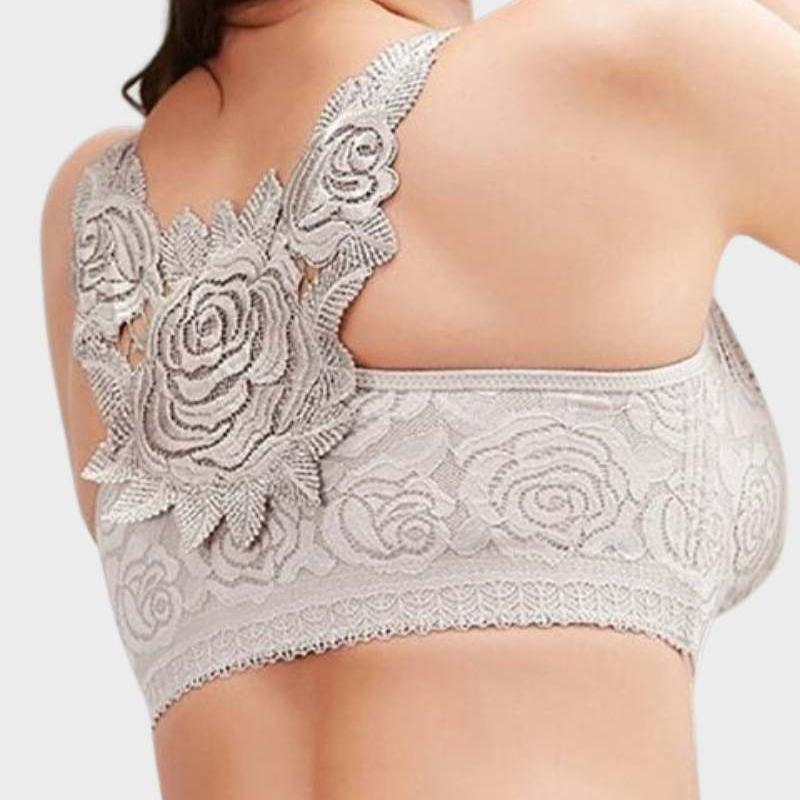 BraForYou® Rose Embroidery Front Closure Bra