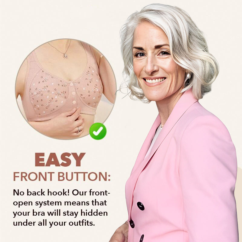 BraForYou® The Elderly Front Button Plus Size Cotton Bra