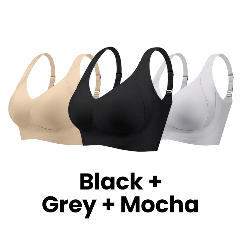 BraForYou® Enhanced Support Adjustment Bra 【Black+Grey+Skin】