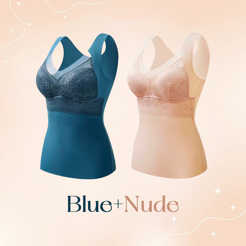 BRA FOR YOU® 🎊(BUY 1 GET 1 FREE) WOMEN'S 2-IN-1 BUILT-IN BRA THERMAL CAMISOLES-BLUE+NUDE