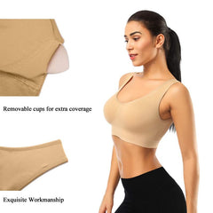 BRA FOR YOU® SEAMLESS WIRELESS BRA COZY PULLOVER COMFORT WIREFREE SPORTS BRA WITH REMOVABLE PADS FOR WOMEN