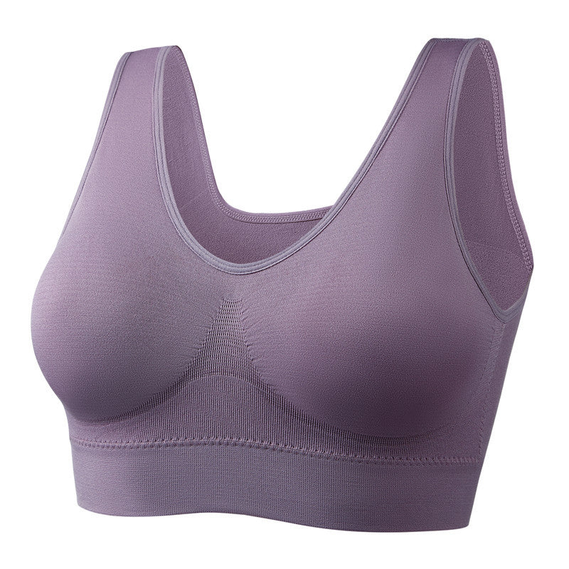 BRA FOR YOU® SEAMLESS WIRELESS BRA COZY PULLOVER COMFORT WIREFREE SPORTS BRA WITH REMOVABLE PADS FOR WOMEN