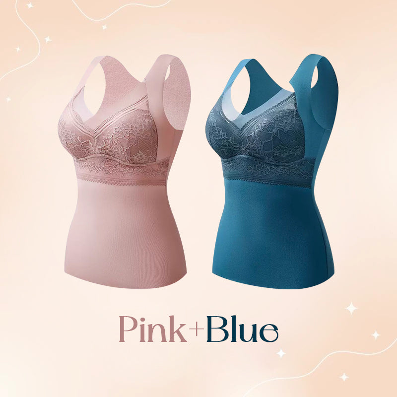 BRA FOR YOU® 🎊(BUY 1 GET 1 FREE) WOMEN'S 2-IN-1 BUILT-IN BRA THERMAL CAMISOLES-PINK+BLUE