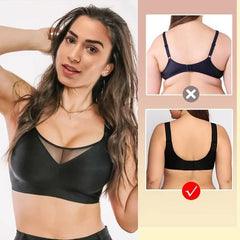 BRA FOR YOU®DAILY COMFORT MESH FULLER COVERAGE SUPPORTIVE WIRELESS  BRA-BLACK