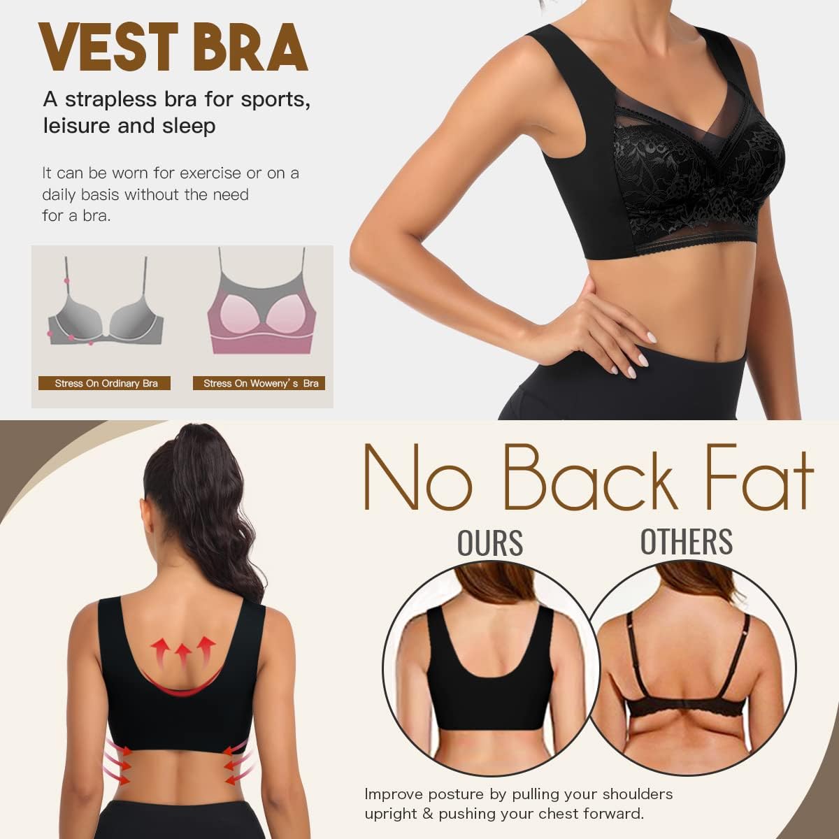 BRA FOR YOU®WIRELESS COMFORT LACE SILK PUSH UP BRA-(BUY 1 GET 2 FREE)