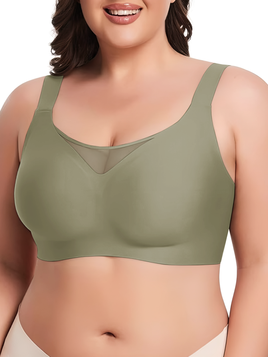 BRA FOR YOU®DAILY COMFORT MESH FULLER COVERAGE SUPPORTIVE WIRELESS  BRA-GREEN