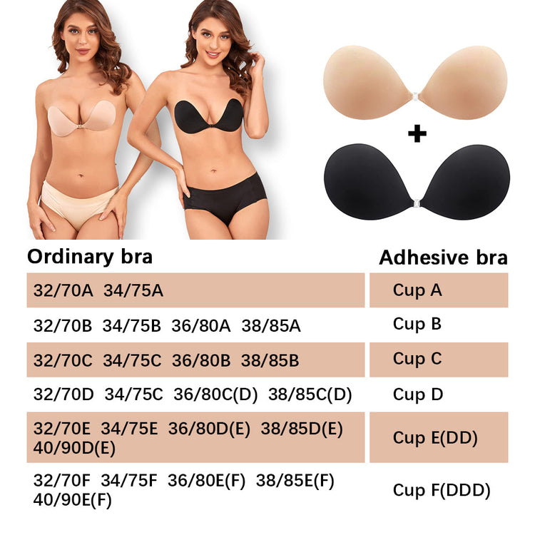 BRA FOR YOU®INVISIBLE PUSH UP BRA[BUY 1 GET 1 FREE]-NUDE