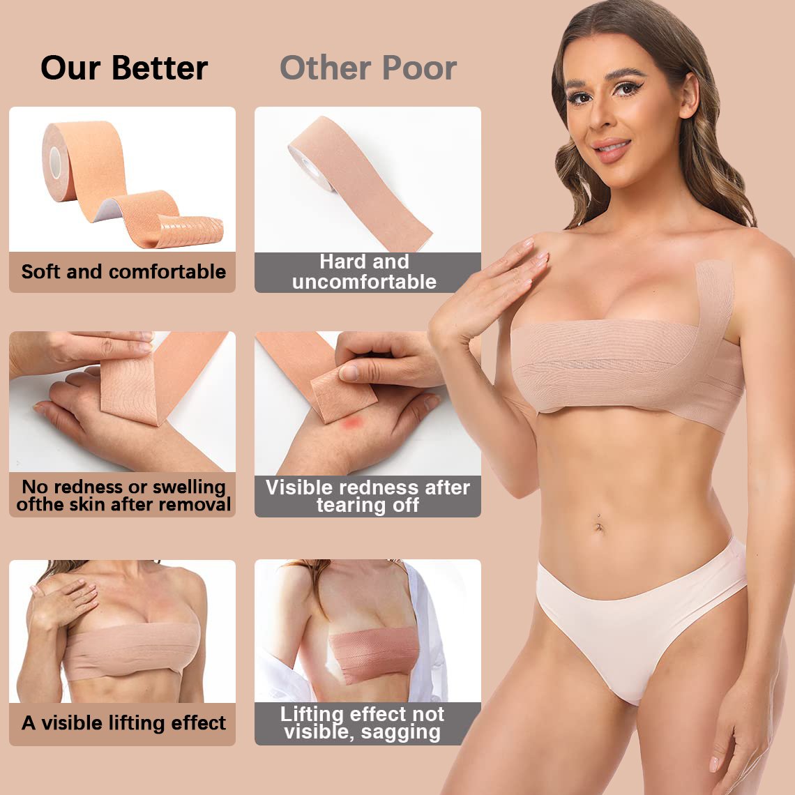 BRA FOR YOU®STICKY BOOB TAPE[BUY 1 GET 2 FREE]-NUDE