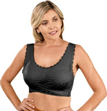 Bra For You® Comfy Corset Adjustable Bra Front Lace Bras-Black