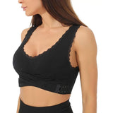 Bra For You® Comfy Corset Adjustable Bra Front Lace Bras-Black