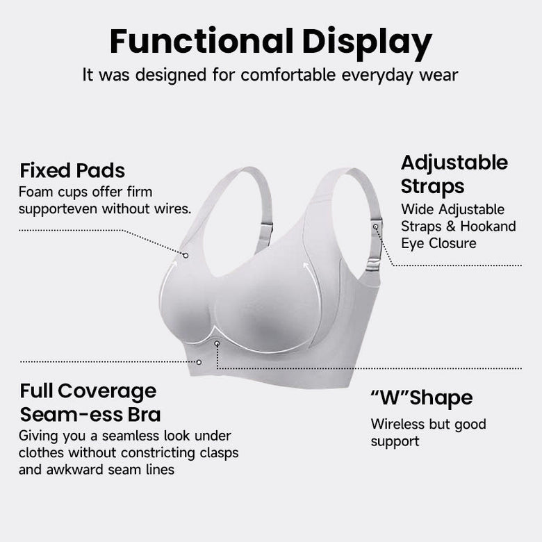 BraForYou® Hannah 2.0 Shaped Support Bra【Pink+Skin+Grey】