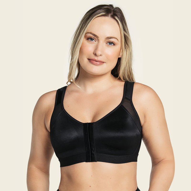 BRA FOR YOU® BRA-FRONT CLOSURE POSTURE WIRELESS BACK SUPPORT FULL COVERAGE BRA (BUY 1 GET 2 FREE)-BLACK