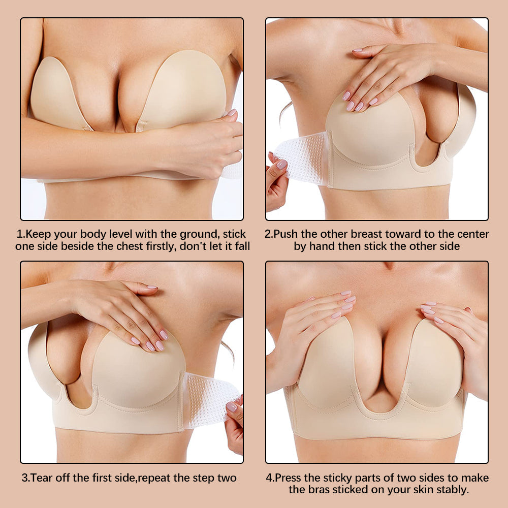 BRA FOR YOU®PUSH UP PLUNGE BRA[BUY 1 GET 1 FREE]-NUDE