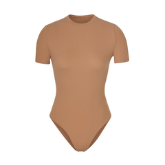 BRA FOR YOU®-SHORT SLEEVE BUTTER SCULPT SEAMLESS SHAPEWEAR BODYSUIT