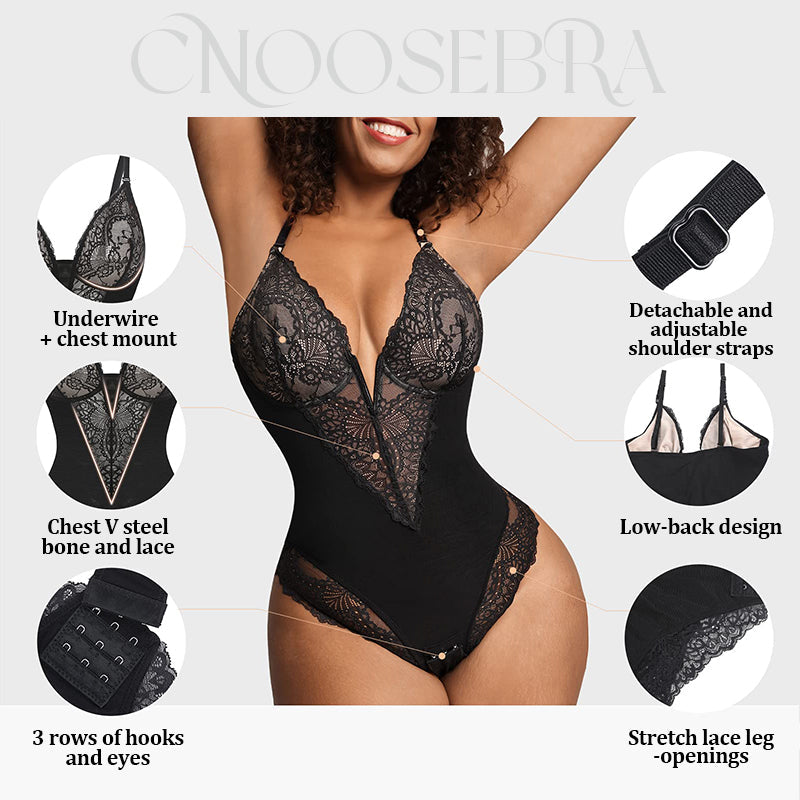 BRA FOR YOU®LACE DEEP-V NECK BODYSUITS（BUY 1 GET 1 FREE）