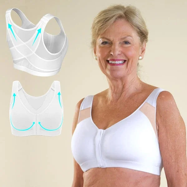 BRA FOR YOU® BRA-FRONT CLOSURE POSTURE WIRELESS BACK SUPPORT FULL COVERAGE BRA(BUY 1 GET 2 FREE)-WHITE
