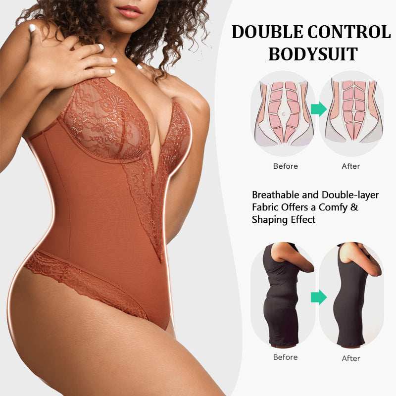 BRA FOR YOU®LACE DEEP-V NECK BODYSUITS（BUY 1 GET 1 FREE）