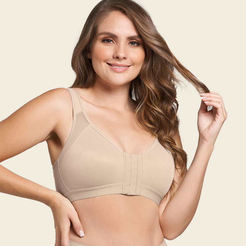 BRA FOR YOU® BRA-FRONT CLOSURE POSTURE WIRELESS BACK SUPPORT FULL COVERAGE BRA(BUY 1 GET 2 FREE)-BEIGE