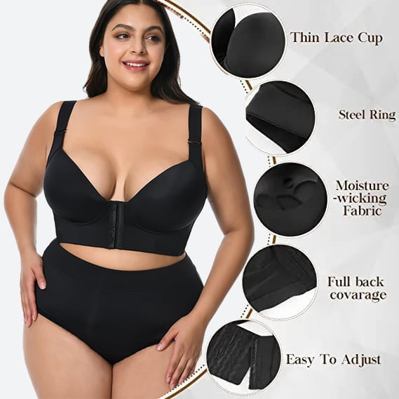 BRA FOR YOU®-FRONT CLOSURE BACK SMOOTHING SUPPORT BRA-NUDE