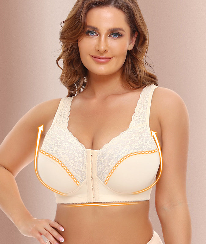 BraForYou® Full Coverage Front Hooks Wireless Lace Bra(Buy 1 Get 1 Free)